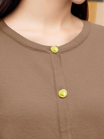 GOLDSTITCH سترات نسائية مخططة 2024 رقبة دائرية وأزرار ذهبية مفتوحة من الأمام وزر سفلي متماسكة مع جيوب in Kuwait