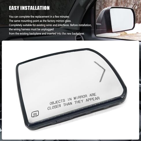 Passenger Side Heated Mirror Compatible with Toyota Sequoia 2008-2017 Toyota Tundra 2007-2020 Right Mirror Glass with Signal Light and Mounting Bracket Replace 87903-0C030 in Kuwait