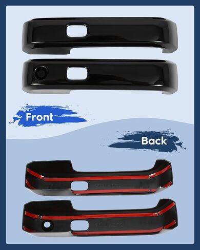 Exterior Door Handle Covers Compatible with 2017-2022 for Ford F-250/F-350 Super Duty,2017-2022 for Ford F-450/F-550 Super Duty, 4PCS ABS Door Handle Protector,Black in Saudi Arabia