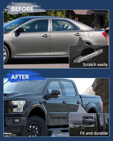 Exterior Door Handle Covers Compatible with 2017-2022 for Ford F-250/F-350 Super Duty,2017-2022 for Ford F-450/F-550 Super Duty, 4PCS ABS Door Handle Protector,Black in Saudi Arabia