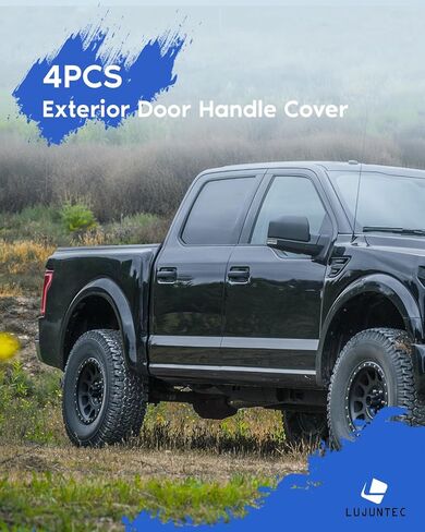 Exterior Door Handle Covers Compatible with 2017-2022 for Ford F-250/F-350 Super Duty,2017-2022 for Ford F-450/F-550 Super Duty, 4PCS ABS Door Handle Protector,Black in Saudi Arabia