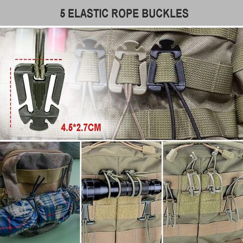 مجموعة إكسسوارات Molle مكونة من 25 مرفقًا لحقيبة الظهر Molle، مجموعة إكسسوارات Molle لحقيبة ظهر تكتيكية بحزام حزام 1 بوصة، مشبك تروس قفل Grimloc على شكل حرف D، سلاسل مرنة على شبكة الإنترنت in Kuwait