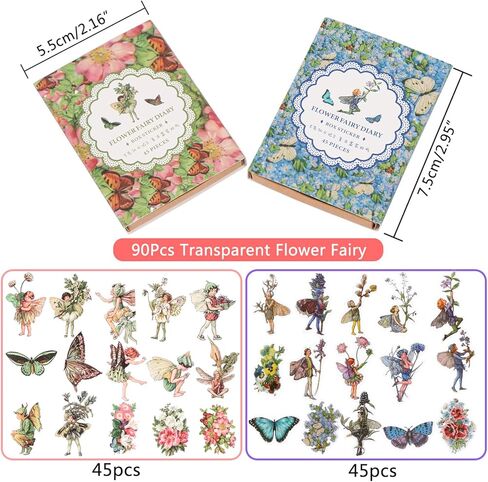 BENOSPACE 90 جهاز كمبيوتر شخصى ملصقات خرافية خمر فراشة زهرة نبات سكرابوكينغ ملصق شفاف لوازم جمالية نباتية DIY بها بنفسك الحرفية مذكرات مخطط رصاصة يومية بطاقة صنع ألبوم دفتر الأستاذ اليد in Kuwait