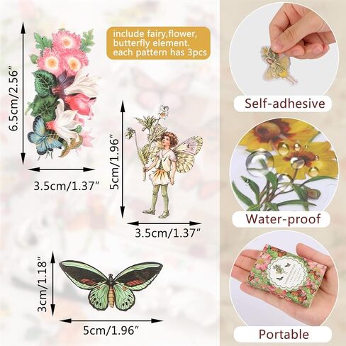 BENOSPACE 90 جهاز كمبيوتر شخصى ملصقات خرافية خمر فراشة زهرة نبات سكرابوكينغ ملصق شفاف لوازم جمالية نباتية DIY بها بنفسك الحرفية مذكرات مخطط رصاصة يومية بطاقة صنع ألبوم دفتر الأستاذ اليد in Kuwait