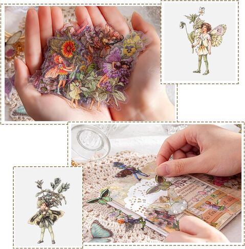 BENOSPACE 90 جهاز كمبيوتر شخصى ملصقات خرافية خمر فراشة زهرة نبات سكرابوكينغ ملصق شفاف لوازم جمالية نباتية DIY بها بنفسك الحرفية مذكرات مخطط رصاصة يومية بطاقة صنع ألبوم دفتر الأستاذ اليد in Kuwait