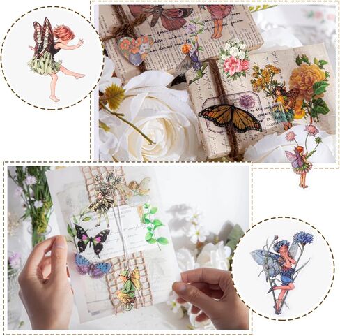 BENOSPACE 90 جهاز كمبيوتر شخصى ملصقات خرافية خمر فراشة زهرة نبات سكرابوكينغ ملصق شفاف لوازم جمالية نباتية DIY بها بنفسك الحرفية مذكرات مخطط رصاصة يومية بطاقة صنع ألبوم دفتر الأستاذ اليد in Kuwait