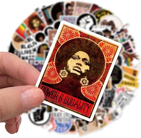 [100PCS] Civil Rights Stickers Civil Rights for African Americans Women Rights Stickers for Laptop Water Bottle Bicycle Decal Waterproof Aesthetic Stickers (BLM) in Kuwait