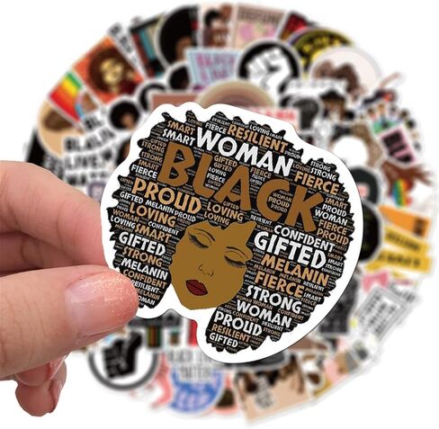 [100PCS] Civil Rights Stickers Civil Rights for African Americans Women Rights Stickers for Laptop Water Bottle Bicycle Decal Waterproof Aesthetic Stickers (BLM) in Kuwait
