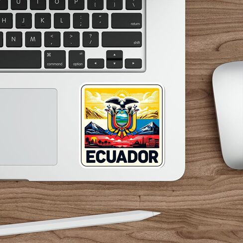 Ecuador Sticker Travel Outdoors Decal Vinyl Small Waterproof for Water Bottle Mug Passport Scrapbook Notebook Laptop Tumbler Skateboard Computer Phone 4" in Saudi Arabia