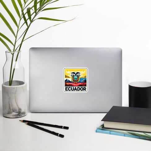 Ecuador Sticker Travel Outdoors Decal Vinyl Small Waterproof for Water Bottle Mug Passport Scrapbook Notebook Laptop Tumbler Skateboard Computer Phone 4" in Saudi Arabia