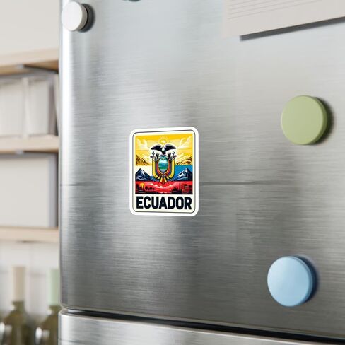 Ecuador Sticker Travel Outdoors Decal Vinyl Small Waterproof for Water Bottle Mug Passport Scrapbook Notebook Laptop Tumbler Skateboard Computer Phone 4" in Saudi Arabia