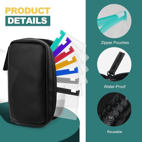 منظم لفافة مجوهرات السفر مقاوم للماء، حقيبة تخزين مجوهرات السفر المحمولة للقلائد والأقراط والأساور والخواتم والدبابيس والمزيد، صغيرة الحجم وسهلة الحمل in Kuwait