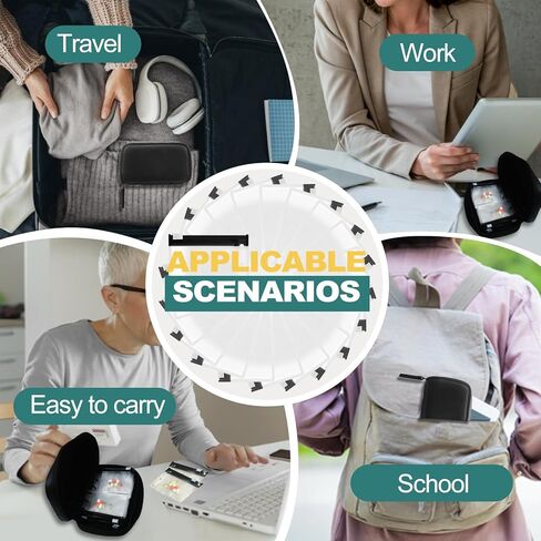 منظم لفافة مجوهرات السفر مقاوم للماء، حقيبة تخزين مجوهرات السفر المحمولة للقلائد والأقراط والأساور والخواتم والدبابيس والمزيد، صغيرة الحجم وسهلة الحمل in Kuwait