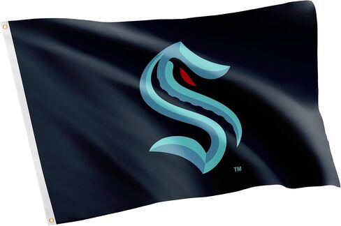 Desert Cactus Seattle Kraken Flag NHL 100% Polyester Indoor Outdoor 3x5 feet National Hockey League Team Flags (Design #1) in Saudi Arabia