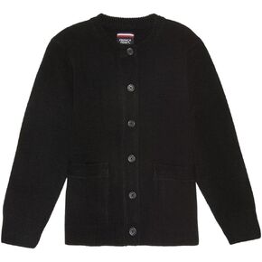 French Toast Girls' Anti-Pill Crew Neck Cardigan Sweater