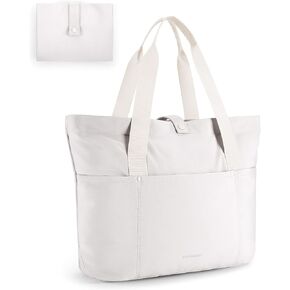 BAGSMART Tote Bag for Women, Foldable Tote Bag With Zipper Large Shoulder Bag Top Handle Handbag for Travel, Work
