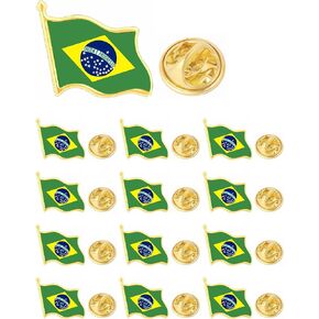 12/25/50pcs small Brazil Flag lapel pin Brazilian flag pins bulk