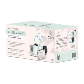Zomee Breast Pump Cleaning Wipes - Removes Residue, Milk Stains - Made with Food-Grade Ingredients Great for Baby Accessories - Portable, Hygienic and Ideal for Travel, (40 Count) Individually Wrapped