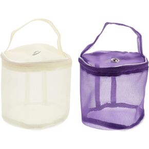 Ciieeo 2pcs Wool Storage Bag Knitting Storage Bag Yarn Bag Yarn Tote Bag Yarn Container Crochet Bag Round Yarn Mesh Bag Portable Knitting Bag Thread Nylon - Accessories Basket