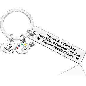 Teacher Gifts for Women Men Teacher Appreciation Jewelry Keychain Artistic Gifts Painter Jewelry Gift Funny Appreciation Gift for Art Teacher Christmas Birthday Graduation Gifts for Art Teacher