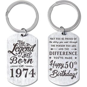 50th 60th Birthday Gifts for Women Men 70th 75th 80th Birthday Gift for Women Grandma Grandpa Birthday Keychain Gift for Mom