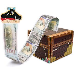 SietDESEO Fathers Day Money Box for Cash Gift Pull, Navy Blue Money Roll Gift Box Fathers Day Gift Ideas form Daughter Son Wife Surprise Money Gift Box