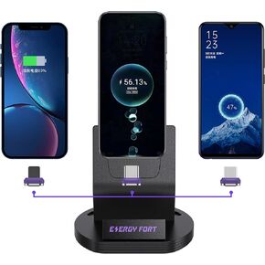 قاعدة شحن MOSHOU USB C تدعم النوع C، Micro، جهاز IOS، حامل شاحن سطح المكتب USB C المغناطيسي متوافق مع iPhone، Samsung، Oneplus، Realme، Xiaomi، Huawei، QC4.0/QC3.0 شحن سريع in Kuwait