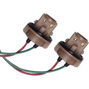 Pack-2 Car Brake Light Holder Wiring Harness, T10 Brake Light Bulb Female Plastic Taillight Adapter, Plug-and-Play Connection Accessories, Suitable for Most Car Models (Gray)