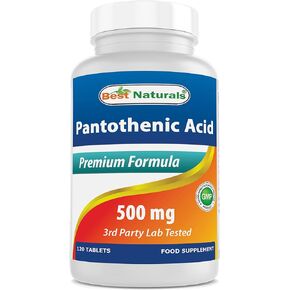 Best Naturals Pantothenic Acid 500 mg 120 Tablets