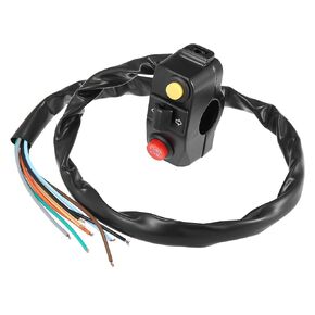Motoforti DC 12V 7/8" 22mm Motorcycle Handlebar Switch Assembly with Horn Indicator High Low Beam Light