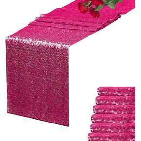 Black Sequin Table Runner 12" x 108" Pack of 6 Glitter Party Supplies Glitter Table Runner for Wedding Party Halloween Table Decor