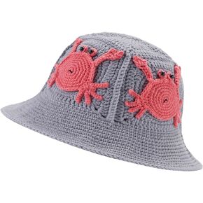 Bucket Hat for Women Men Handmade Crochet Knit Hat for Casual Unique Trendy Animal Decoration Sun Hat