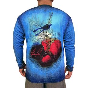 Long Sleeve UV Sun Protection UPF 40+ Lightweight Quick Dry Fishing Shirt Outdoors Swimming Made in USA