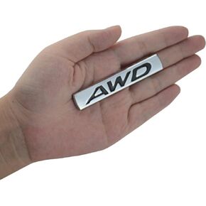 1Pc AWD Logo Emblem Tailgate Side 3D Metal Sticker Badge Car Decals - Chrome Finish Metal Emblem AWD Badge Fit for 4 Wheel Drive SUV Off Road Tailgate (Black Red)