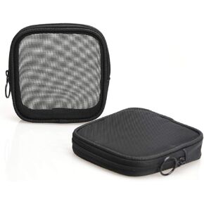 patu Mesh Travel Toiletry Bag, Transparent Standing Pouch, Portable Shaving Washing Kits Organizer, Personal Care Trip Case, Pack of 2 (Size S), Black