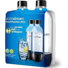 زجاجات صوداستريم الغازية سعة 1 لتر - سوداء (عبوة مزدوجة) in Kuwait