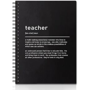 Teacher Definition Hardcover 160 Pages Blank Spiral Notebooks, Teacher Definition,Thank You Appreciation Gifts for Teacher Leaving Away Goodbye Farewell Retirement