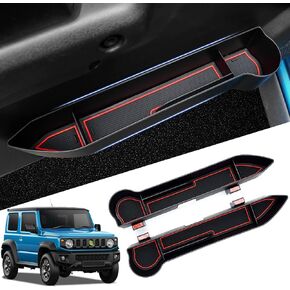 Autorder Door Side Storage Box for Suzuki Jimny 2019-2024 JB64 JB74 Accessories Armrest Phone Container Door Organizer Handle Pocket Tray with Red Mats 2 Pack