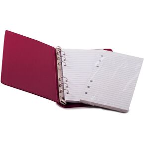 PDTXCLS TANGDIAABBCC Aeiniwer HNR RED دفتر مذكرات بأوراق فضفاضة، 6 3/4 × 3 3/4 بوصة، غلاف ذو 6 حلقات، 80 صفحة + إعادة تعبئة مجانية 80 صفحة
