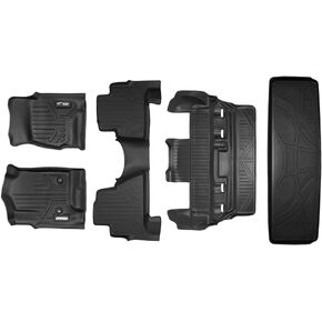 MAXLINER Floor Mats 3 Rows and Cargo Liner Behind 3rd Row Set Black for 2015-2018 Cadillac Escalade