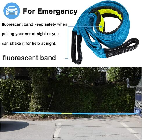 Voilamart Tow Strap with Hooks 2'' x 16.4' Car Vehicle Heavy Duty Recovery Rope 17,600LBS Capacity Tow Rope for Car Truck Jeep ATV SUV in Saudi Arabia