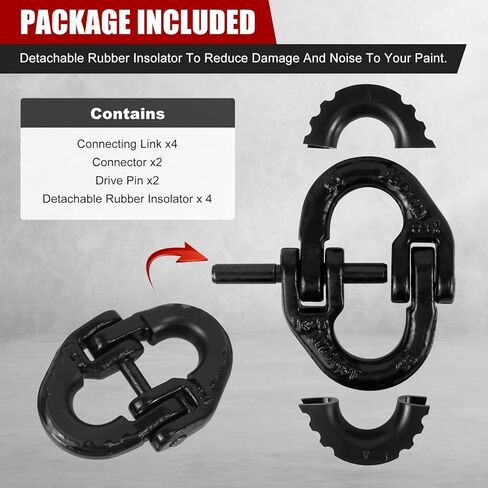 RULLINE 2-Pack 1/2" Heavy-Duty Safety Chain Connector: G80 Tow Hitch Hammerlock Coupling Link with 12000 lbs Load Capacity in Saudi Arabia