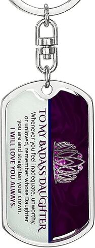 Daughter Gifts Keychain From Dad Mom To My Badass Daughter Keychain Father Daughter Gifts Mother Daughter Gifts in Saudi Arabia