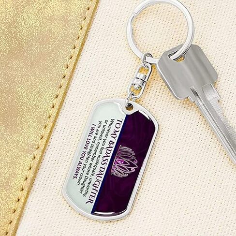 Daughter Gifts Keychain From Dad Mom To My Badass Daughter Keychain Father Daughter Gifts Mother Daughter Gifts in Saudi Arabia