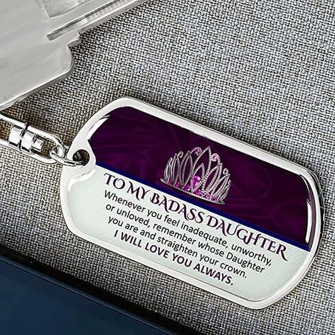 Daughter Gifts Keychain From Dad Mom To My Badass Daughter Keychain Father Daughter Gifts Mother Daughter Gifts in Saudi Arabia
