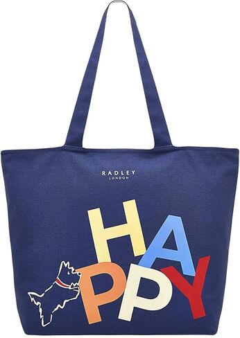 RADLEY London Happy and Smile Responsible Large Zip Top Tote Bag, Sapphire in Saudi Arabia