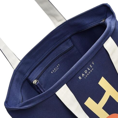 RADLEY London Happy and Smile Responsible Large Zip Top Tote Bag, Sapphire in Saudi Arabia
