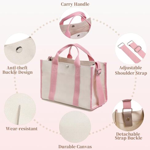 حقيبة حمل من القماش للنساء، حقيبة حمل لكل شيء للسفر مع مقصورات، حقيبة حمل من القماش على الجسم مع جيوب in Kuwait