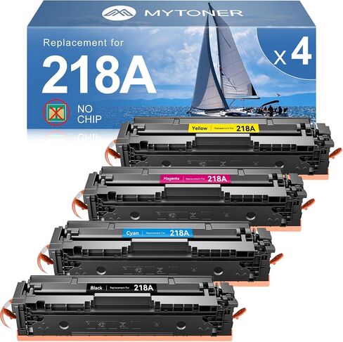 MYTONER 218A Toner Cartridges Set 4-Pack (NO CHIP) Replacement for HP 218A for Color LaserJet Pro 3201dw MFP 3301cdw 3301fdw 3301sdw Printer Black Cyan Magenta Yellow | HP 218A Toner Cartridges in Saudi Arabia