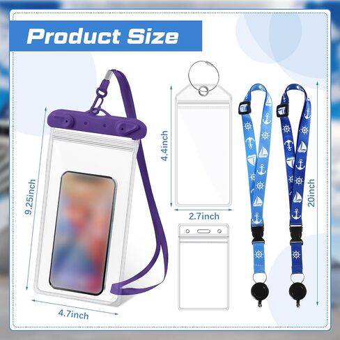 Teling 12 Pcs Cruise Accessories Kit includes 3 Cruise Lanyards with Detachable Clear Badge Holder 6 Cruise Luggage Tag Holder with Metal Loop 6 Waterproof Phone Pouch Carnival (Black, Blue, White) in Saudi Arabia